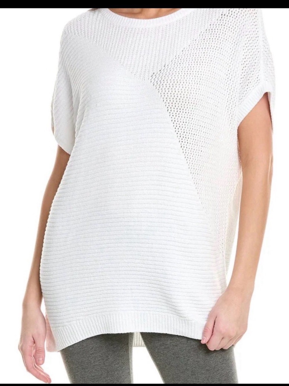 Barefoot Dreams | EUC - Mixed Stitch Dolman Pullover Sweater - White - Size M